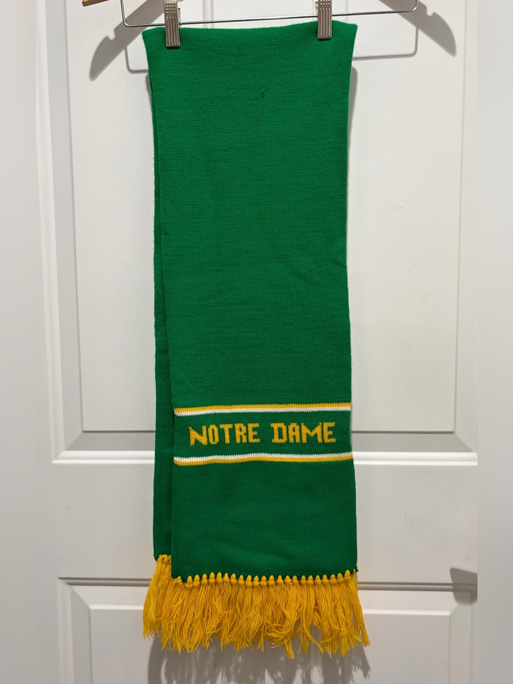 Notre Dame Kelly Green Vintage Scarf
